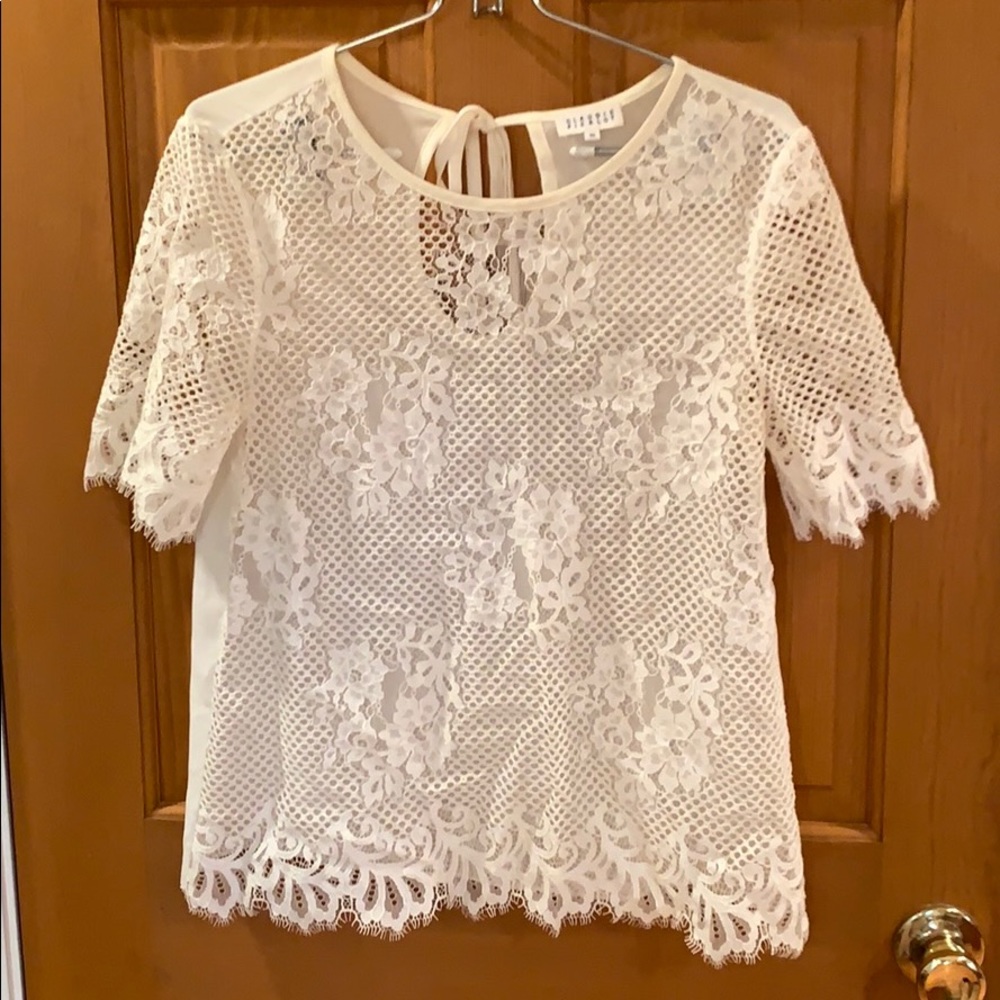 White Eyelet Short Sleeved Blouse